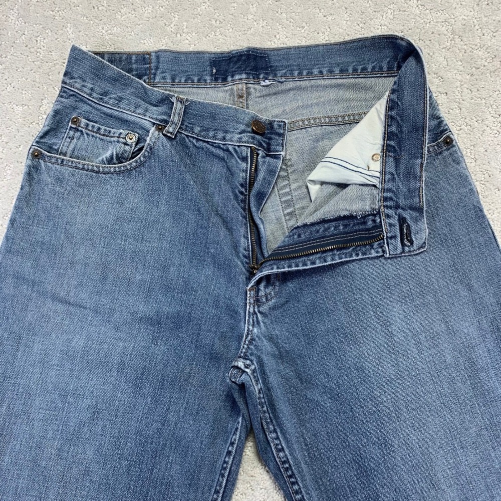 Vintage Old Navy Blue Jeans Mens 31x29 Loose Straight Leg Denim Distressed Y2k